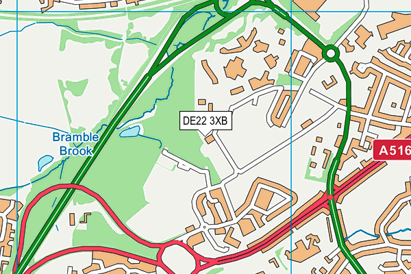 DE22 3XB map - OS VectorMap District (Ordnance Survey)