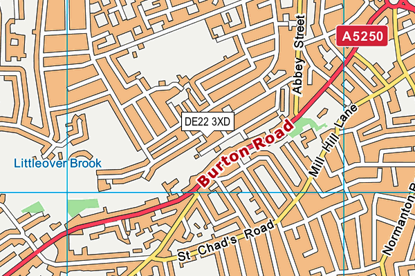 DE22 3XD map - OS VectorMap District (Ordnance Survey)