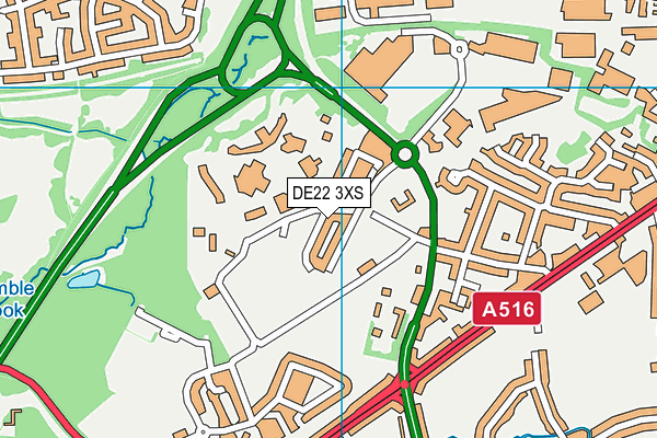 DE22 3XS map - OS VectorMap District (Ordnance Survey)