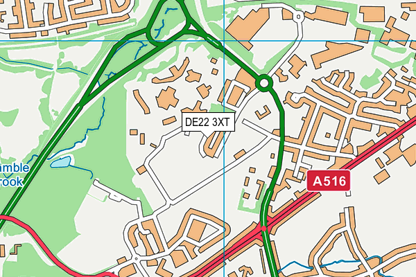 DE22 3XT map - OS VectorMap District (Ordnance Survey)