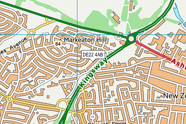 DE22 4AB map - OS VectorMap District (Ordnance Survey)