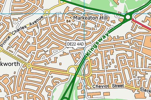 DE22 4AD map - OS VectorMap District (Ordnance Survey)