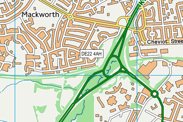 DE22 4AH map - OS VectorMap District (Ordnance Survey)