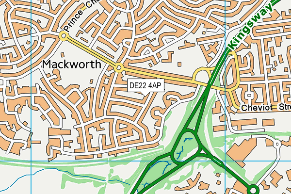 DE22 4AP map - OS VectorMap District (Ordnance Survey)