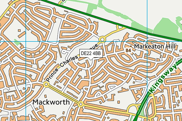 DE22 4BB map - OS VectorMap District (Ordnance Survey)
