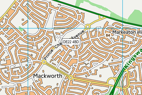 DE22 4BD map - OS VectorMap District (Ordnance Survey)