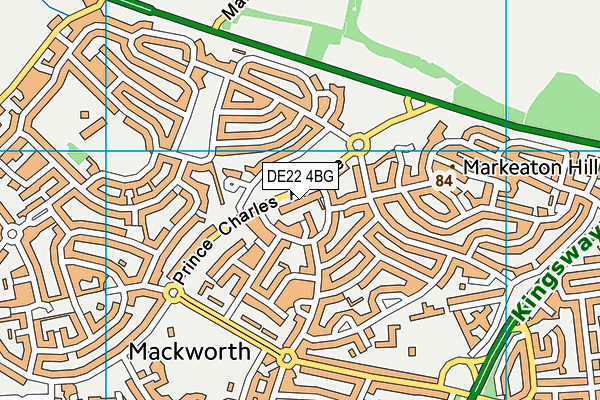 DE22 4BG map - OS VectorMap District (Ordnance Survey)