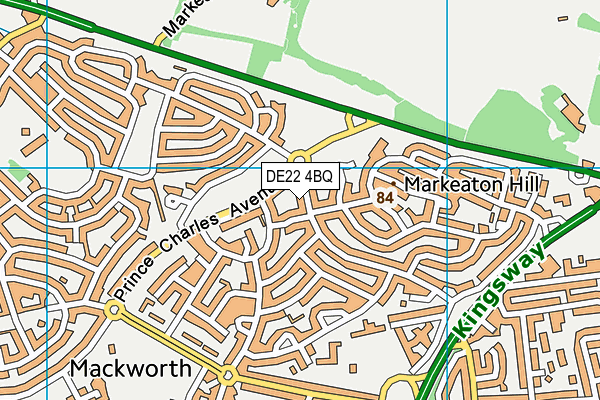DE22 4BQ map - OS VectorMap District (Ordnance Survey)