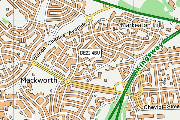 DE22 4BU map - OS VectorMap District (Ordnance Survey)