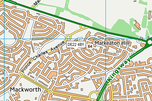 DE22 4BY map - OS VectorMap District (Ordnance Survey)