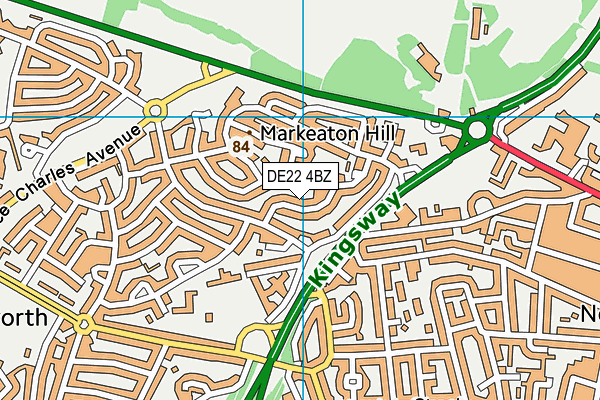 DE22 4BZ map - OS VectorMap District (Ordnance Survey)