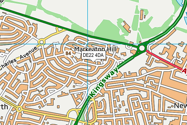 DE22 4DA map - OS VectorMap District (Ordnance Survey)