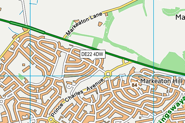 DE22 4DW map - OS VectorMap District (Ordnance Survey)