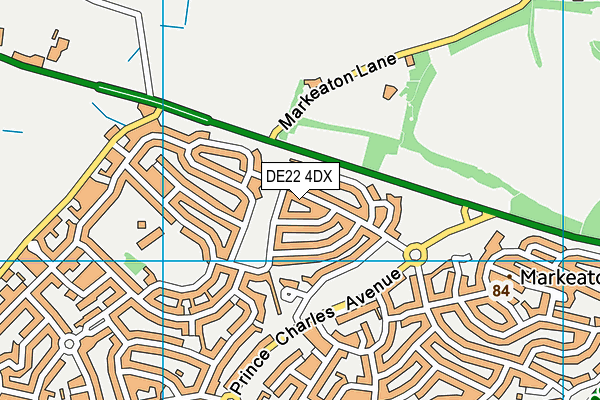 DE22 4DX map - OS VectorMap District (Ordnance Survey)