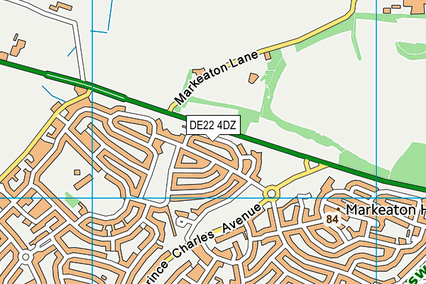 DE22 4DZ map - OS VectorMap District (Ordnance Survey)