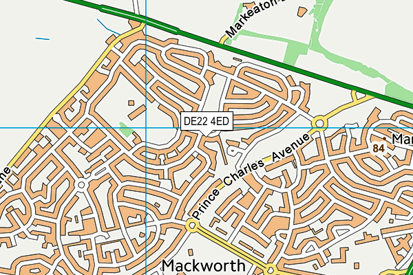 DE22 4ED map - OS VectorMap District (Ordnance Survey)