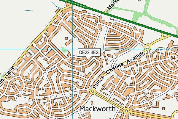 DE22 4ES map - OS VectorMap District (Ordnance Survey)