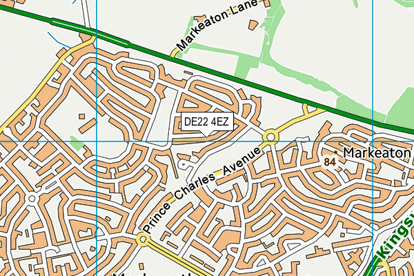 DE22 4EZ map - OS VectorMap District (Ordnance Survey)