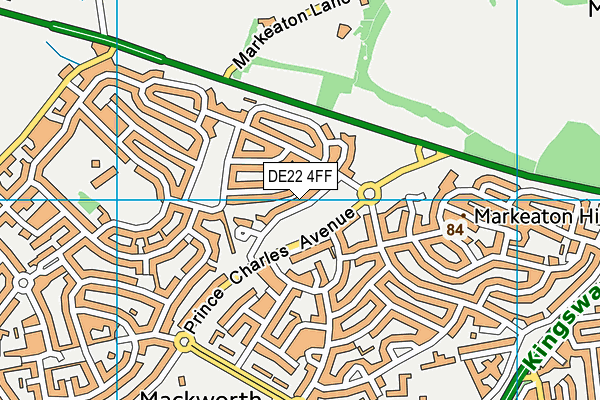 DE22 4FF map - OS VectorMap District (Ordnance Survey)