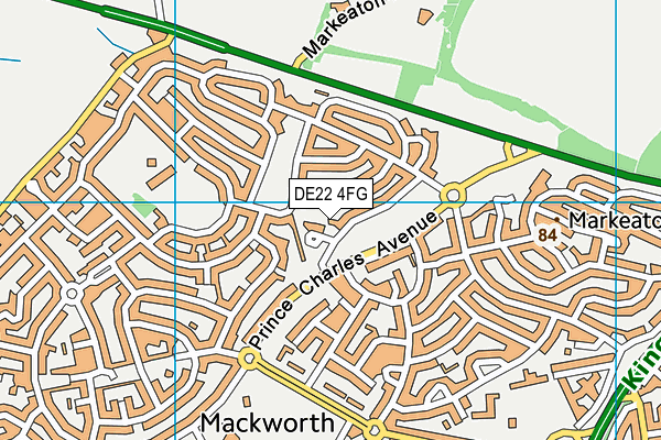DE22 4FG map - OS VectorMap District (Ordnance Survey)