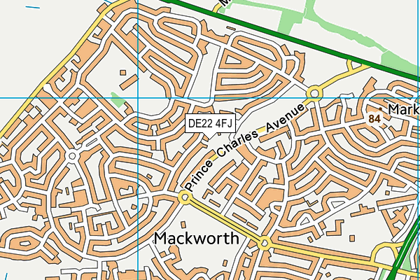 DE22 4FJ map - OS VectorMap District (Ordnance Survey)