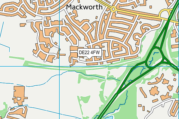 DE22 4FW map - OS VectorMap District (Ordnance Survey)