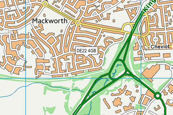 DE22 4GB map - OS VectorMap District (Ordnance Survey)