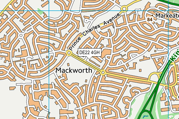 DE22 4GH map - OS VectorMap District (Ordnance Survey)