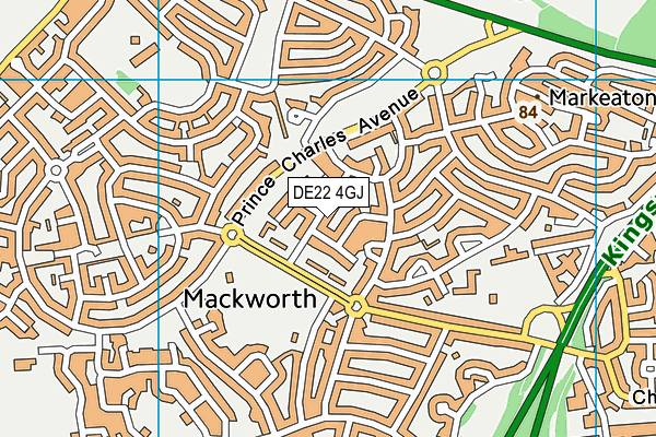DE22 4GJ map - OS VectorMap District (Ordnance Survey)