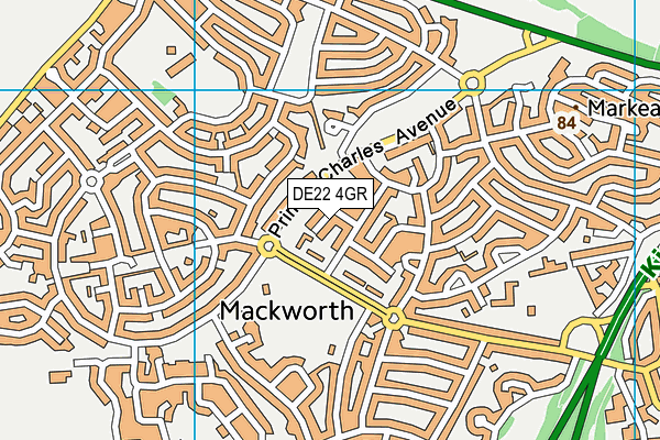 DE22 4GR map - OS VectorMap District (Ordnance Survey)