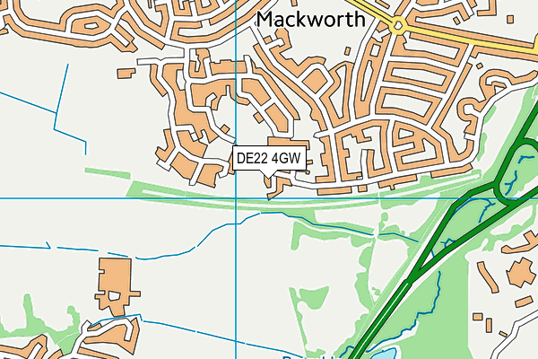 DE22 4GW map - OS VectorMap District (Ordnance Survey)