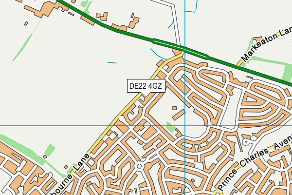 DE22 4GZ map - OS VectorMap District (Ordnance Survey)