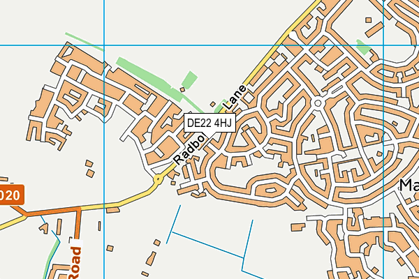 DE22 4HJ map - OS VectorMap District (Ordnance Survey)