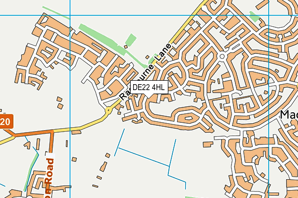DE22 4HL map - OS VectorMap District (Ordnance Survey)