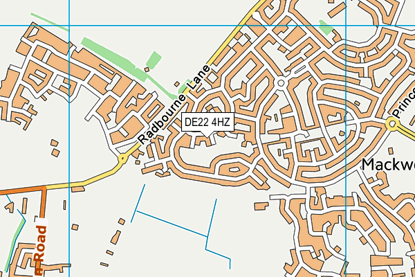 DE22 4HZ map - OS VectorMap District (Ordnance Survey)