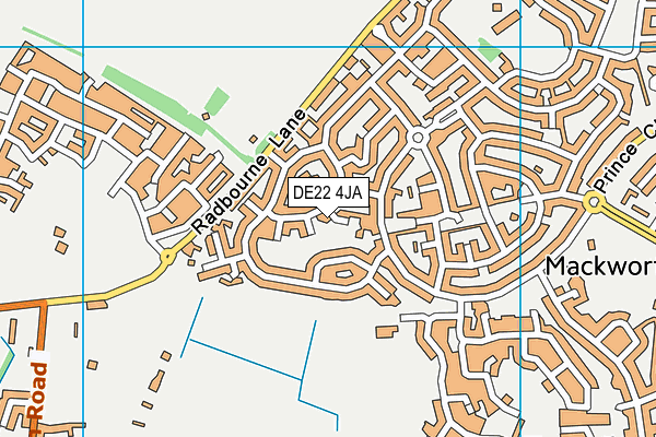 DE22 4JA map - OS VectorMap District (Ordnance Survey)