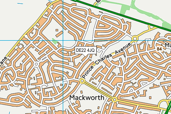DE22 4JQ map - OS VectorMap District (Ordnance Survey)