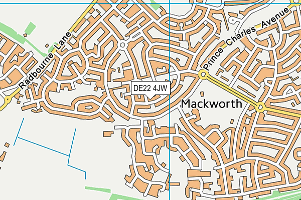 DE22 4JW map - OS VectorMap District (Ordnance Survey)