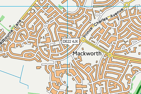 DE22 4JX map - OS VectorMap District (Ordnance Survey)
