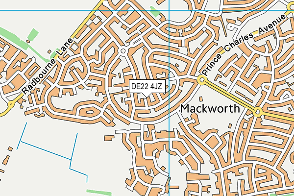 DE22 4JZ map - OS VectorMap District (Ordnance Survey)