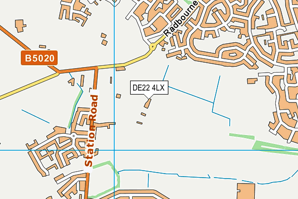 DE22 4LX map - OS VectorMap District (Ordnance Survey)