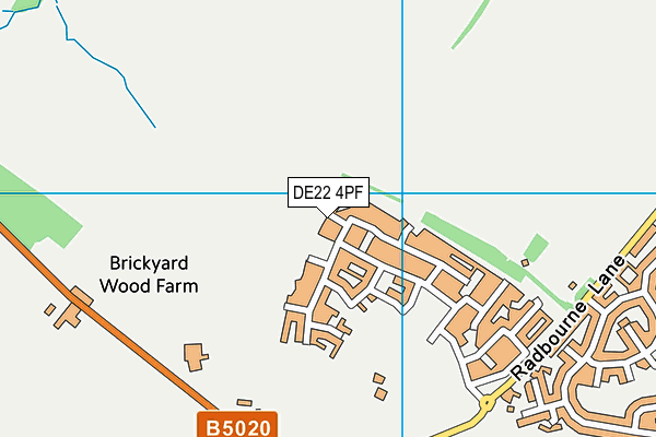 DE22 4PF map - OS VectorMap District (Ordnance Survey)