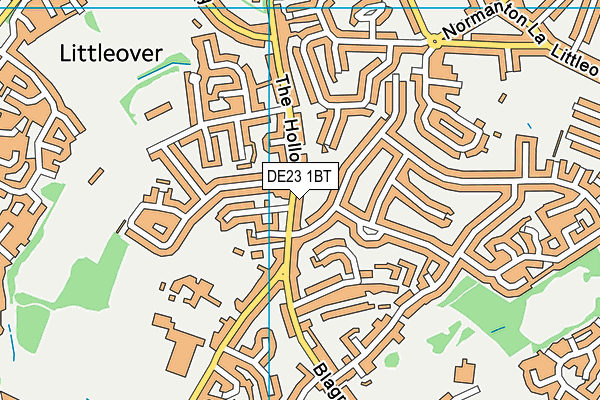 DE23 1BT map - OS VectorMap District (Ordnance Survey)