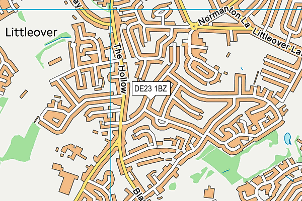 DE23 1BZ map - OS VectorMap District (Ordnance Survey)