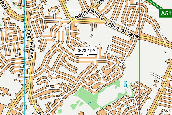 DE23 1DA map - OS VectorMap District (Ordnance Survey)