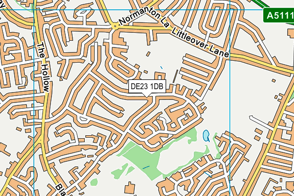 DE23 1DB map - OS VectorMap District (Ordnance Survey)