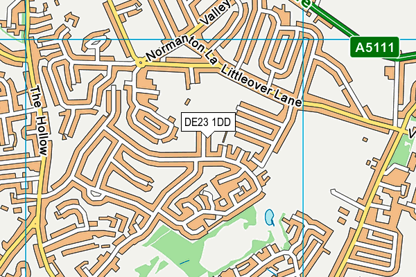 DE23 1DD map - OS VectorMap District (Ordnance Survey)