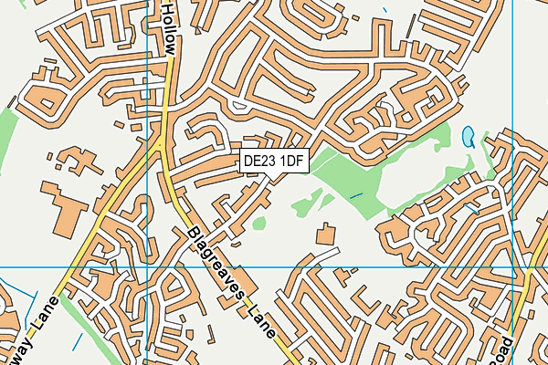DE23 1DF map - OS VectorMap District (Ordnance Survey)
