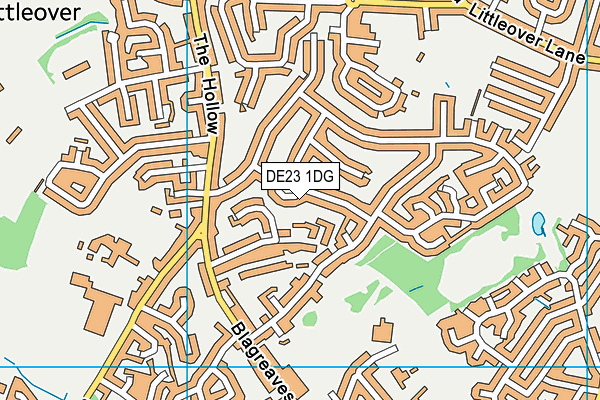DE23 1DG map - OS VectorMap District (Ordnance Survey)
