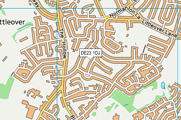DE23 1DJ map - OS VectorMap District (Ordnance Survey)